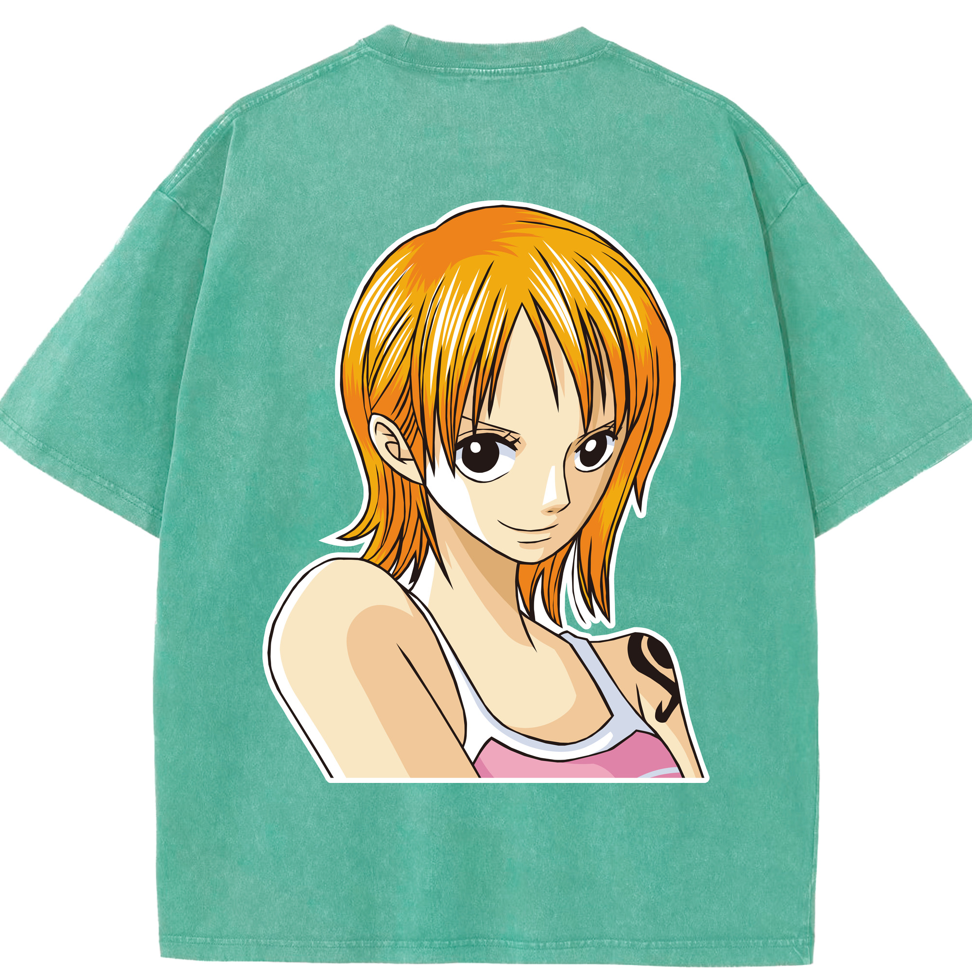 ワンピース ナミ ONE PIECE Nami 綿100% ヴィンテージ風 半袖Tシャツ（背面プリント）
